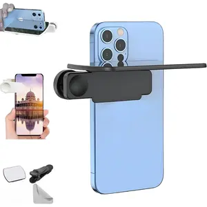 Smartphone Camera Mirror Reflection Clip Adjustable Phone Selfie Reflector Mobile Mirror Camera Clip for TikTok Vlog Live Streaming Photography Accessory Universal Phone Mirror Tool Travel Content Creator Gear Video Shooting Mirror Attachment
