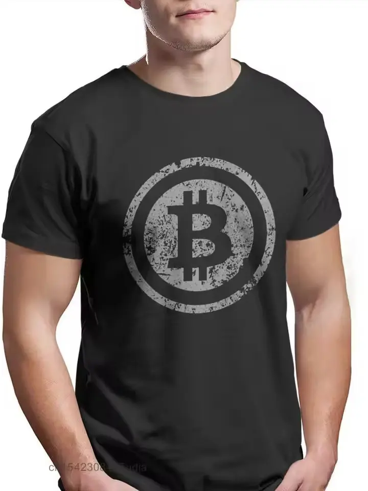 Bitcoin Graphic T-Shirt, Satoshi Nakamoto Design Tee, Cool Crypto Art Cotton Top, Casual Harajuku Streetwear for Men