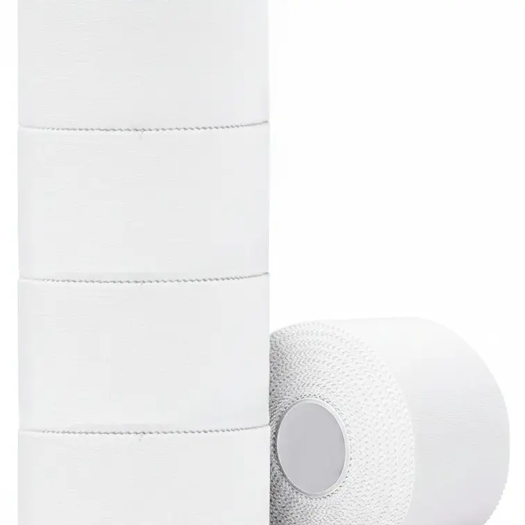 Unisex 5-Pack White Adhesive Sports Tape Athletic Tape - Natural Cotton, Skin-Friendly, Strong, Residue-Free, Finger-Tearable, Joint Support for Wrist, Ankle in Boxing, Gymnastics for Adults