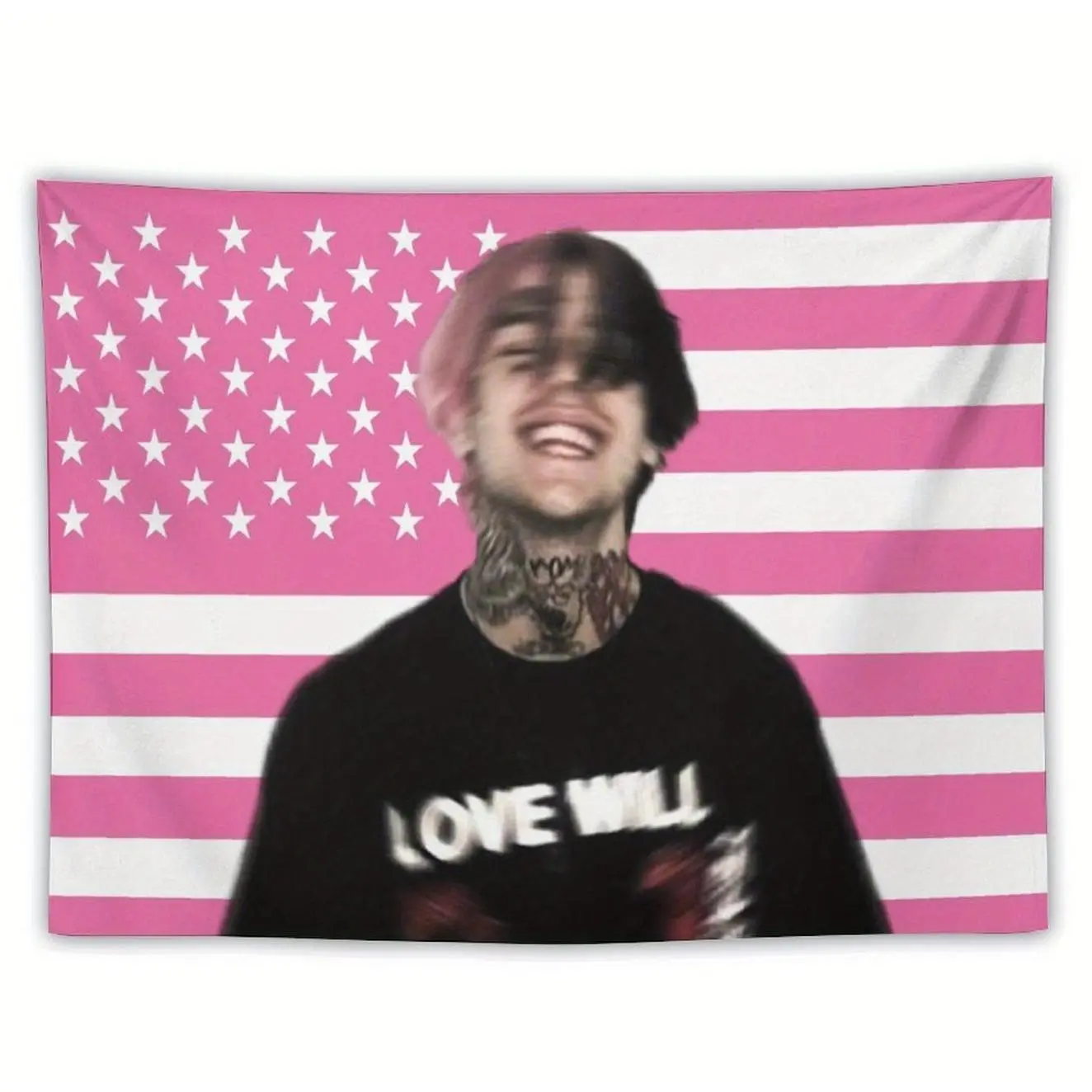 National Flag Wall Hanging, Lil Peep Themed Tapestry, Very Suitable for Bedroom, Living Room, Dormitory Decoration, Bedroom Walls 60X40 Inches
