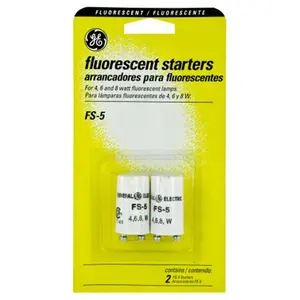 212 MAIN Ge Ballast 64821 Compact Pack (2 Count), 4W, 6W & 8W Fluorescent Starters That Starts Lamps, Lamp Start, Multiple Watt