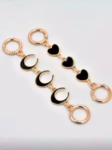 2-Pack Bag Chain Extenders, Heart Wallet Charms, Metal Handbag Straps Decorations, Women's DIY Bag Accessories, Casual Style, Purse Chains For Handbags