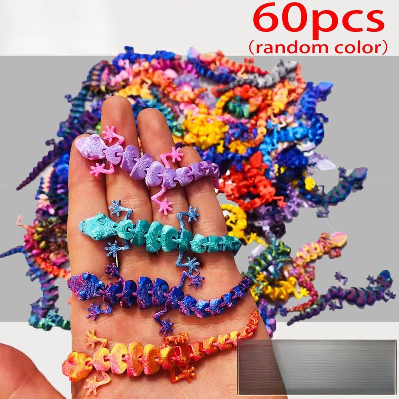 60 Pieces Colorful Gecko Wall Décor – Printed Ornaments for Home, Room, and Holiday Gifts – Assorted Colors