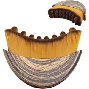 Bamboo Gua Sha Comb, Wood Massage Comb with Teeth, Curved Bamboo Scalp Massager for Relaxation and Detangling