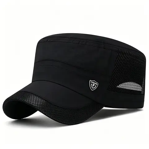 Men's Classic Trucker Hat - Lightweight High Quality Male Athletic Sports & Outdoor Hat with Quick-Dry Thin Breathable Mesh Flat-Top for Summer Sun Protection, Spring Activities, Lightweight Sun Hat