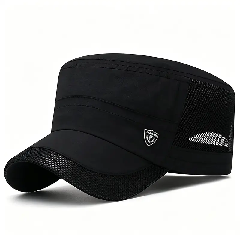 Men's Stylish Trucker Hat - Quick-Dry Thin Breathable Mesh Flat-Top Mens Athletic Hat for Summer Sun Protection, Spring Outdoor Use, Athletic Hats, Mens Hats Lightweight Sun Hat High Quality Hat