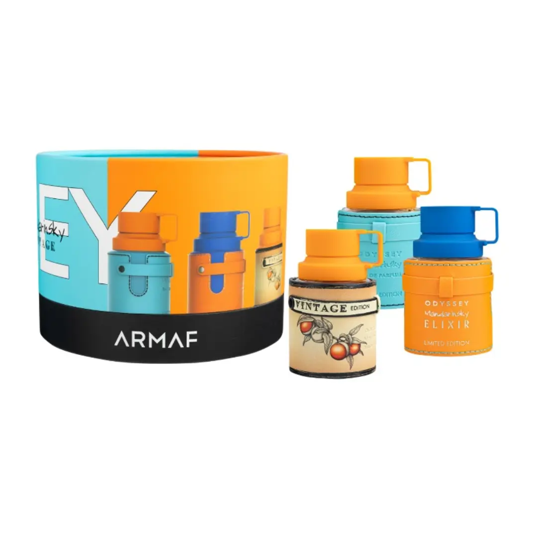 Armaf Odyssey Wheel Mandarin Sky + Elixir + Vintage Eau De Parfum For Men 1oz  | 3-Piece Fragrance Set for Men