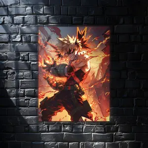 Bakugou My Hero Academia Anime Wall Art Poster, Modern Wall Art, Anime Gifts, Wall Decor
