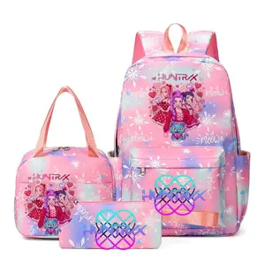KPop Demon Hunters Backpacks Women Men Capacity School Bag Rucksack Printe Backbag Travel Daypack Male Backpack Mochila 3pcs