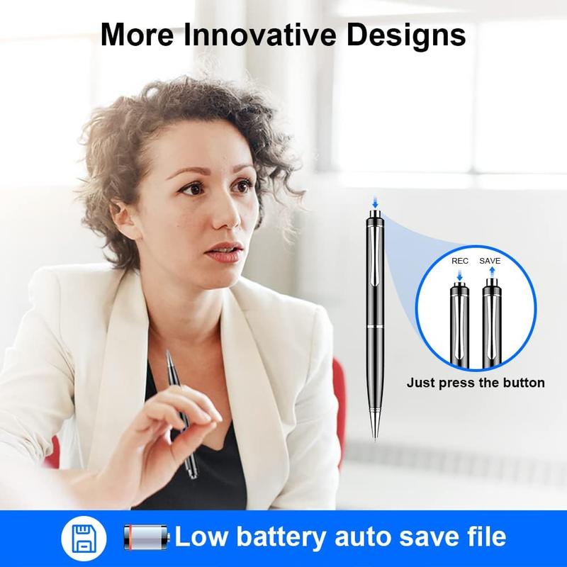 PAKIDA Portable Digital Voice Recorder, Rechargeable Mini Recorder, Noise Cancelling Recording Equipment for Lecture, Meeting, Course, Voice Recorder Pen