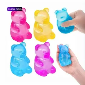 1/4 Counts Candy Bear-Shaped Cute Maltose Fidget Toy, Play Soft Sensory Stress-Relief Ball for Adults & Kids, Children's Day Gifts Party Favor Prank Squeeze Toy, Anti-Anxiety Hand Fidget Gadget, #GLOBAL PICKS