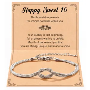 Love Knot Bracelet Birthday Jewelry, 16th/18th/21st/30th/40th/50th Birthday Gifts for Women Her Girls Female Daily Clothing Decor