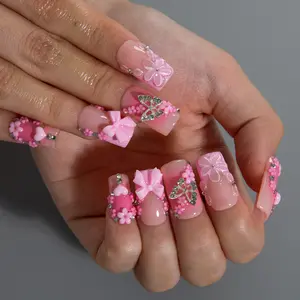 Lovful | NEW DROP Collection Handmade Acrylic Press On Nails | 10PCS Reusable | Salon Quality 3D Flower Rhinestones #DealsForYouDays