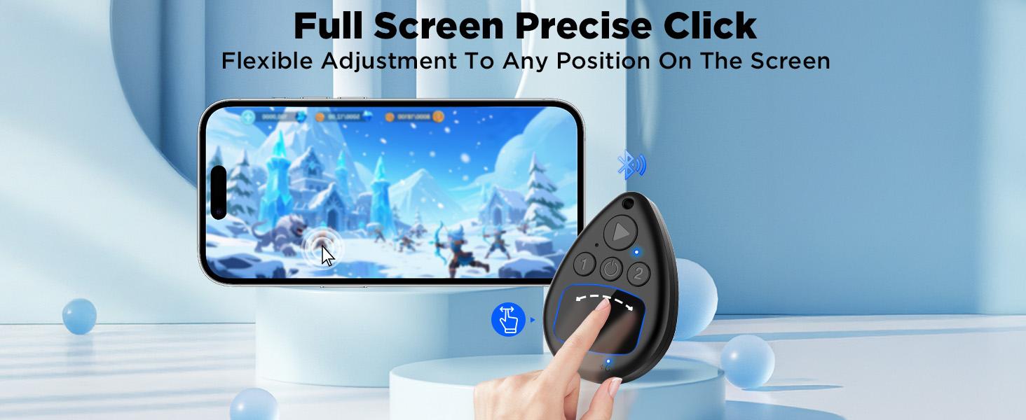 1pc Wireless Auto Clicker for iPhone - Bluetooth Battery-Powered Phone Screen Tapper, Silent Adjustable-Speed Console Accessories for Video Game, TikTok Live Broadcast Likes