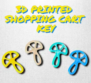 3d Printed Shopping Cart Coin Key (Pla) - Durable and Eco-Friendly Keychain for Easy Access to Supermarket Carts