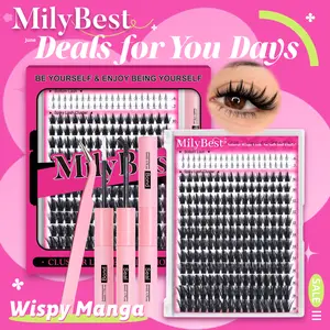 Milybest 100D Wispy Lash Clusters Kit 10–18mm | Natural  D Curl DIY Lash Extensions Soft Individual Cluster Lashes