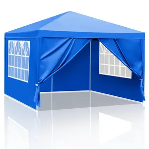 Outdoor Party Tent, Patio Canopy Tent Gazebo with Removable Sidewalls Instant Event Tent for Cater Events Wedding Birthday Pavilion Beach BBQ (10'x10')