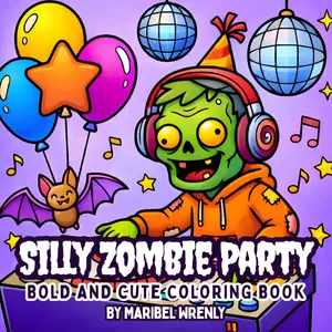 Silly Zombie Party: Bold and Cute Coloring Book and a Illustrated Protective Sheet : Playful Undead Characters and Fun Spooky Scenes for Relaxing, Easy Coloring (Whimsy Escapes: A Calming Coloring Journey)