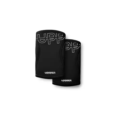 UPPPER Knee Sleeves Black 2.0 - 7mm Neoprene, Support for Squats, Powerlifting & Leg Press, Pair