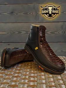 Zapato de Piel Genuina con Diseno Pittonn / Genuine Leather Men's Shoes Boots Pitttonn Design