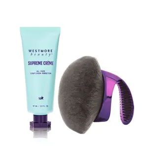 Westmore Beauty Supreme Crème 3.3oz + XL Blending Brush: Waterproof Moisturizing Foundation & Concealer with Hyaluronic Acid & Niacinamide Westmore Beauty Supreme Crème 3.3oz + XL Blending Brush: Waterproof Moisturizing Foundation & Concealer with Hyaluronic Acid & Niacinamide