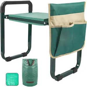 Kneeler and Seat with Tool Pouches |   Foldable Bench Kneeler & Stool for Seniors |   Reusable Leaf Bag & Repotting Mat |   Wide Kneeling Pad Gifts for Mom Men (seat)