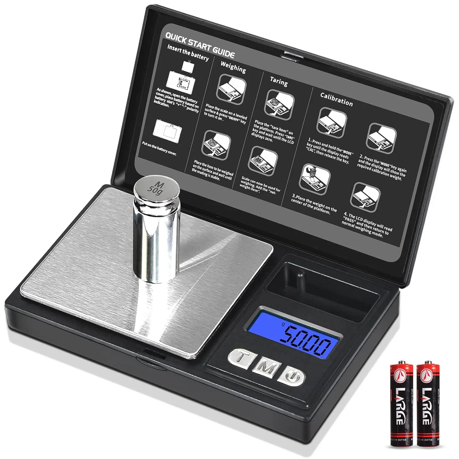 Gram Scale, 200g/0.01g Mini Pocket Scale with 6 Units, Steelyards, Tare, Scales Digital Weight Grams for Jewelry, , Coffee, , Cal Weight Included