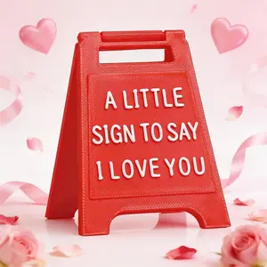 "I Love You" Sign - 3D-Printed Plastic Desktop Decoration