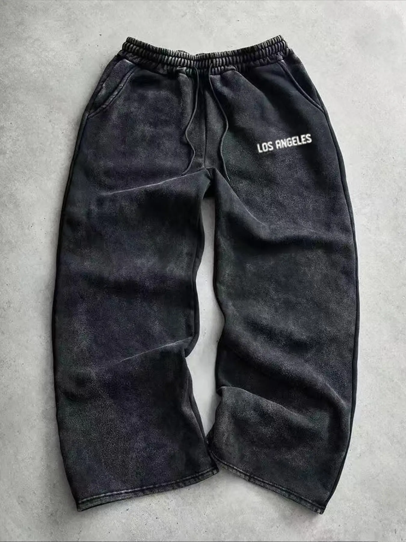 Men's Fall & Winter Minimalist Tie-Dye Loose-Fitting Sweatpants, Stylish Drawstring Waist Casual Sports Pants, Soft Comfy Sweatpants for Trendy Looks