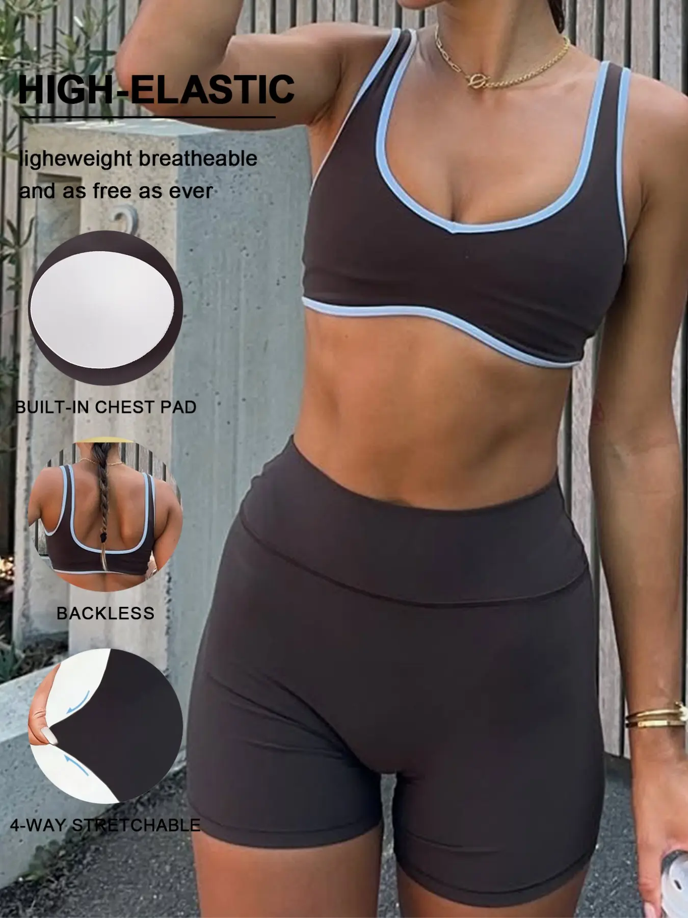 Women's Colorblock Yoga Set, Sleeveless Crop Top, High Waist Shorts, Sporty Casual Basic Style, Breathable Quick Dry, Gym Workout Running, Bodycon Workout Set