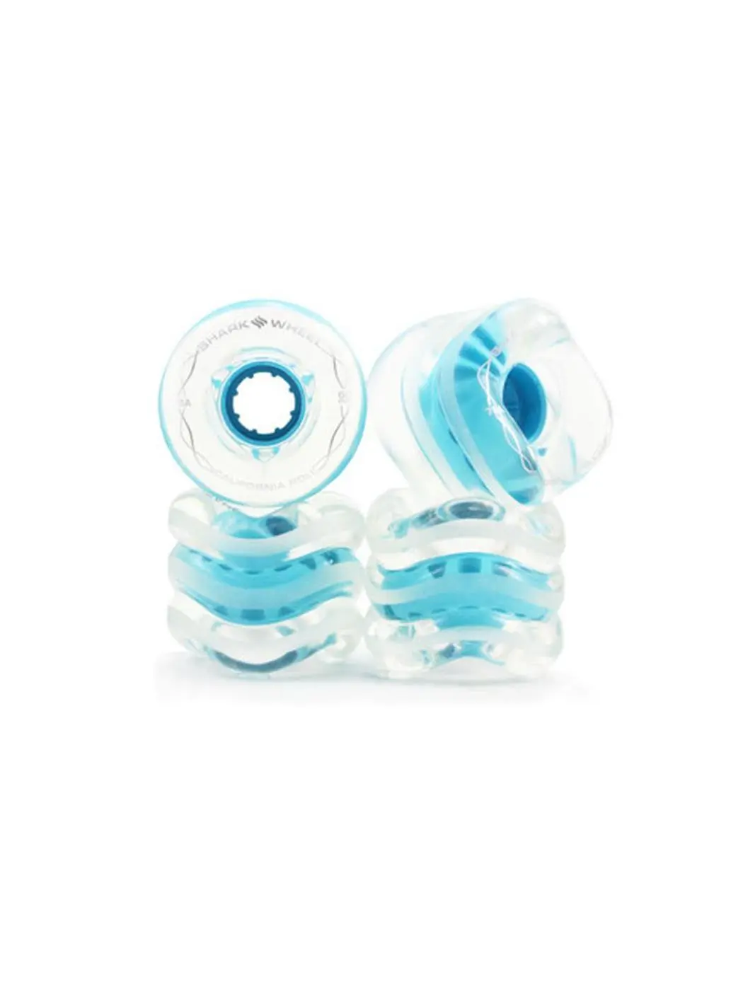Shark Wheel 60mm, 78a Clear With Blue Hub California Roll