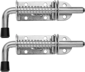 2 Pack Spring Loaded Latch Pin 5 Inch Brushed Finished 304 Stainless Steel Barrel Bolt Thickened 2mm Door Lock