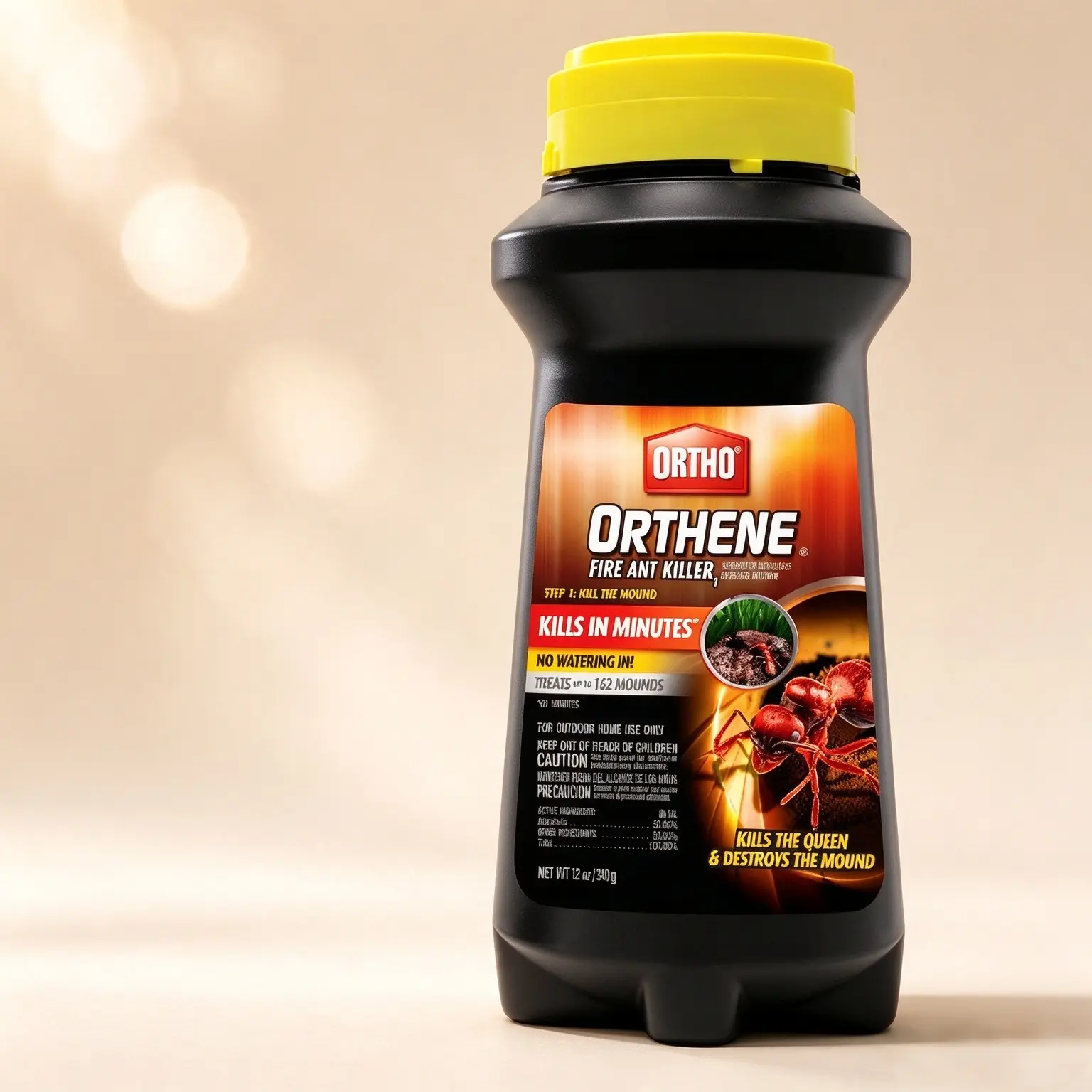 Ortho Orthene Fire Ant & Cockroach Insecticide Powder, 12oz Easy-Apply Bottle, Fast-Working Mound Control, Kills Queen, Destroys Mounds Within 60 Minutes, For Yard & Ornamental Plants