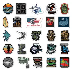 HADORAM 51 Pcs Fishing Stickers for Water Bottle & Laptop - Waterproof Fishing Decals, Ocean Sea Bass Fishing Sticker Pack for Car Luggage Cooler Tackle Box - Perfect Fishing Gifts (No Duplicates)