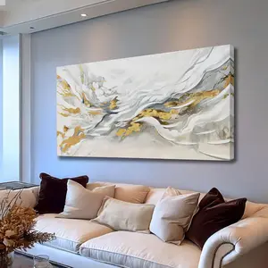 JBD JIETUAN Abstract Wall Decor Gold Wall Art for Living Room Modern Aesthetic Artwork Minimalism Camvas Painting Bedroom Decor Wall Hanging 24*48 Inches