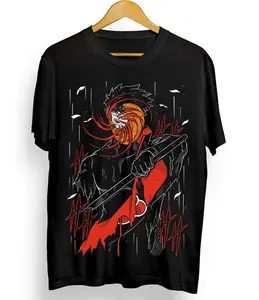 Obito Uchiha T-Shirt Tobi Akatsuki Naruto Japanese Anime Black Shirt All Size