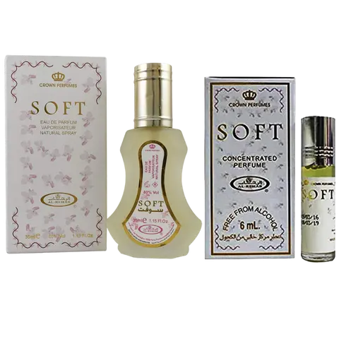 (2pc Bundle Pack) Soft - 35ml Perfume Spray + 6ml Roll-On Oil by Al-Rehab