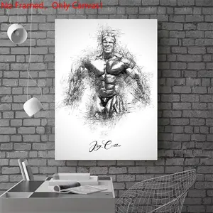 1 piece/set frameless canvas painting print poster, gym culture, sports art, Artistic, Jay Cutler Bodybuilding Sketch Art, a perfect gift for bodybuilding enthusiasts, ideal for bedroom, living room, mural, wall decoration