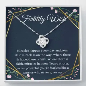Wife Necklace - Fertility Wish Gift for Infertility, Miscarriage, and Support with Prayer Design and Inspirational Text