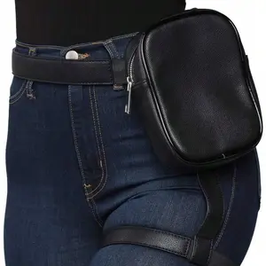 1pc Fashionable Unlined PU Leather Waterproof Women's  Leg Bag Fanny Pack With Zipper Closure, Adjustable Shoulder Strap, And Lightweight Design For Going Out - Street Style Waist Bag Chic, Versatile For Hiking, Motorcycling, Fitness |   Secure Zip Closur