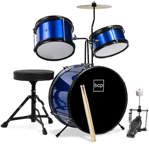 Best Choice Products Kids 3-Piece Beginner Drum Set with Sticks, Cushioned Stool and Drum Pedal