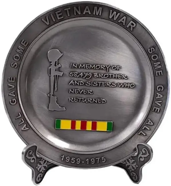 Vietnam War Collectable Pewter Plate