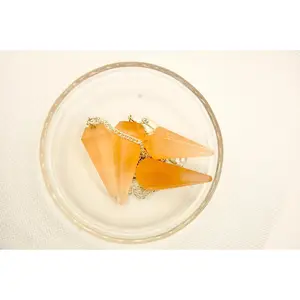 Orange selenite pendulum