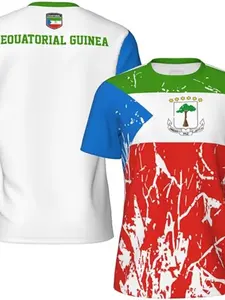 Equatorial Guinea Flag Sport Mesh Eyelet T-Shirt, Vintage Running Cycling Football Tennis Fitness Rock Climbing Sports Tee