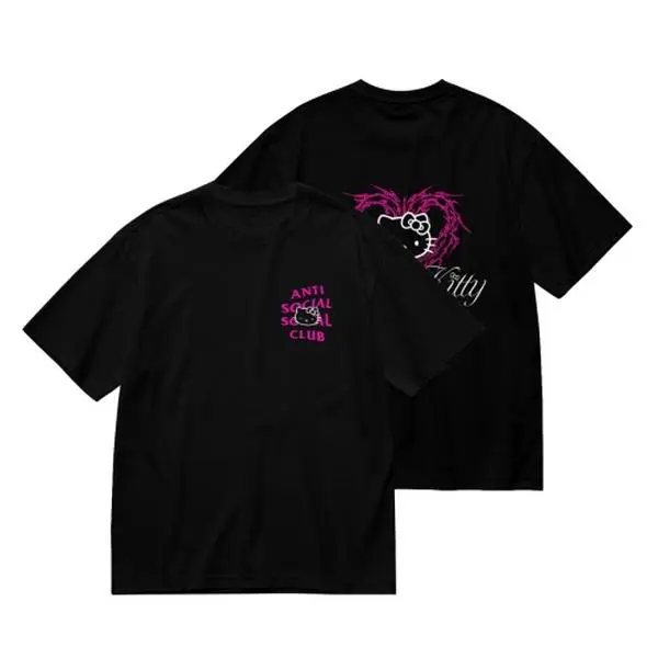 Sanrio Hello Kitty Collaboration Graphic T-Shirt - Hip-Hop Party Wear