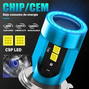 H4 Motorcycle LED Headlight Bulb 20w 4000 Lumens, 6000k Light, IP68 Waterproof, 12V-24v, Plug and Play, Suitable for Scooters and E-Bikes