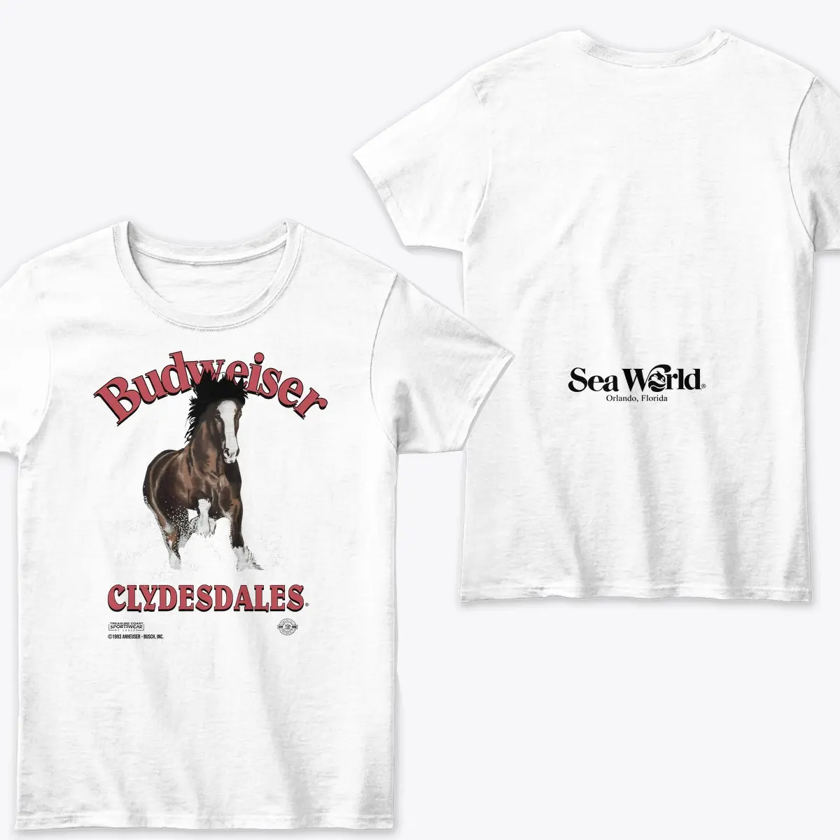Vintage 90s Budweiser Horse Florida T-Shirts, western shirt, cool tshirts, drinking shirt, viral beer shirt, drink shirt, dirty tshirt