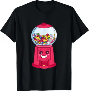 100% Cotton Candy Bubble Gum Costume adult Funny Gumball Machine T-Shirt