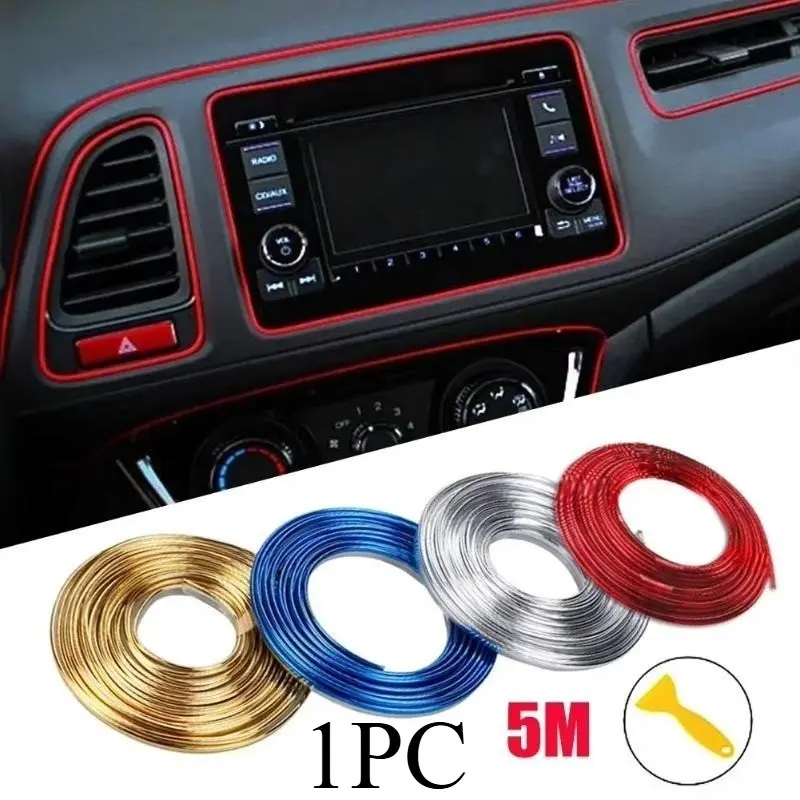 Car Moulding Decoration Flexible Strips 5M Car Interior Accessory Car Interior Decorative Interior Auto Mouldings Car Cover Trim Dashboard Door Edgein Car-styling Universal Car Decorations Car Accessories