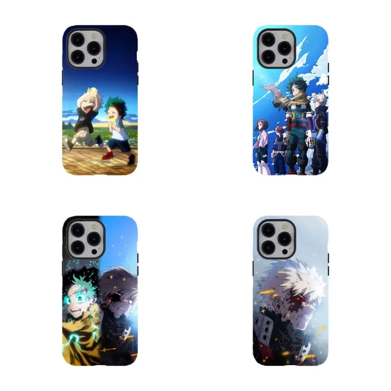My Hero Academia Anime-Style Custom Smartphone Shell - Wireless Charging Compatible, Shock Resistance, Full Protection - Cellphone Accessory for iPhone 17/16/15/14/13/12/11 ProMax Plus & Samsung Devices, Ideal Fan Gift